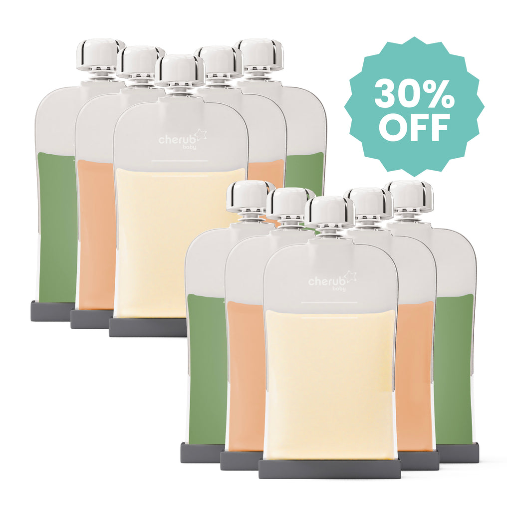 Reusable Silicone Breast Milk & Food / YoghurtPouches 10pk 180ml