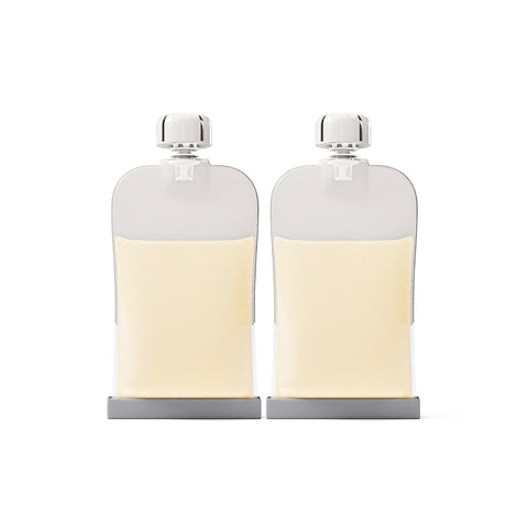 Reusable Silicone Breast Milk & Food / Yoghurt Pouches 2pk 180ml