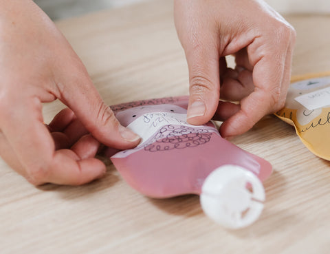 Reusable Baby Food Pouches 120ml Animal Print Dusty Rose & Sand 10PK