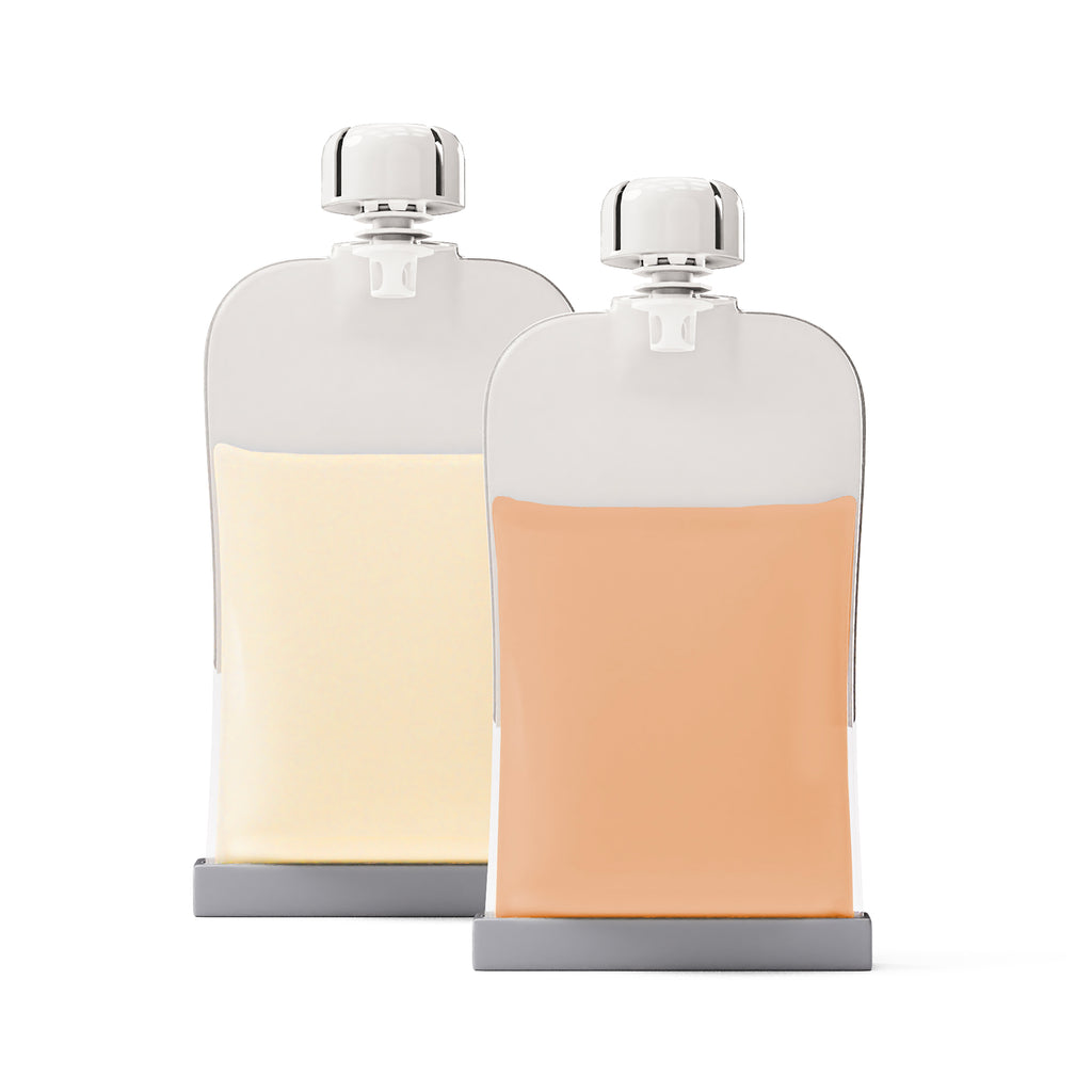 Reusable Silicone Breast Milk & Food / Yoghurt Pouches 2pk 180ml