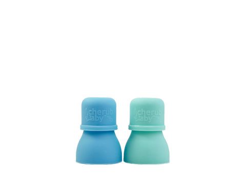 Silicone Food Pouch Soft Spouts 2PK - Aqua/Mint