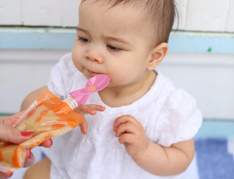 Universal Food Pouch Spoons 2 pack - Peach & Blush