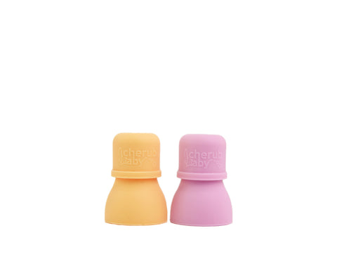 Silicone Food Pouch Soft Spouts 2PK - Peach/Blush