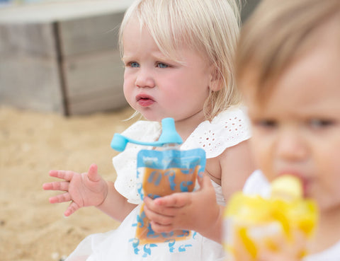 Silicone Food Pouch Soft Spouts 2PK - Aqua/Mint